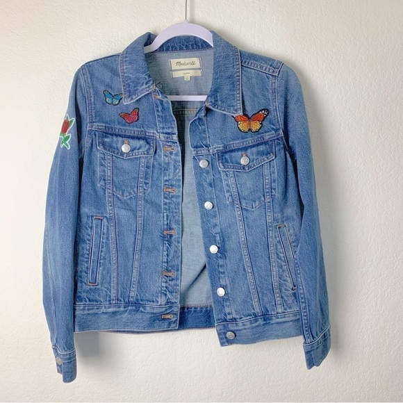 Madewell The Jean jacket Medford wash with patches S - Picture 1 of 8
